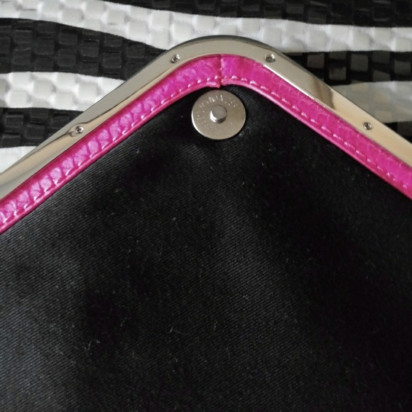 BCBGeneration Hot Pink Snake Print Clutch - Picture 8 of 8